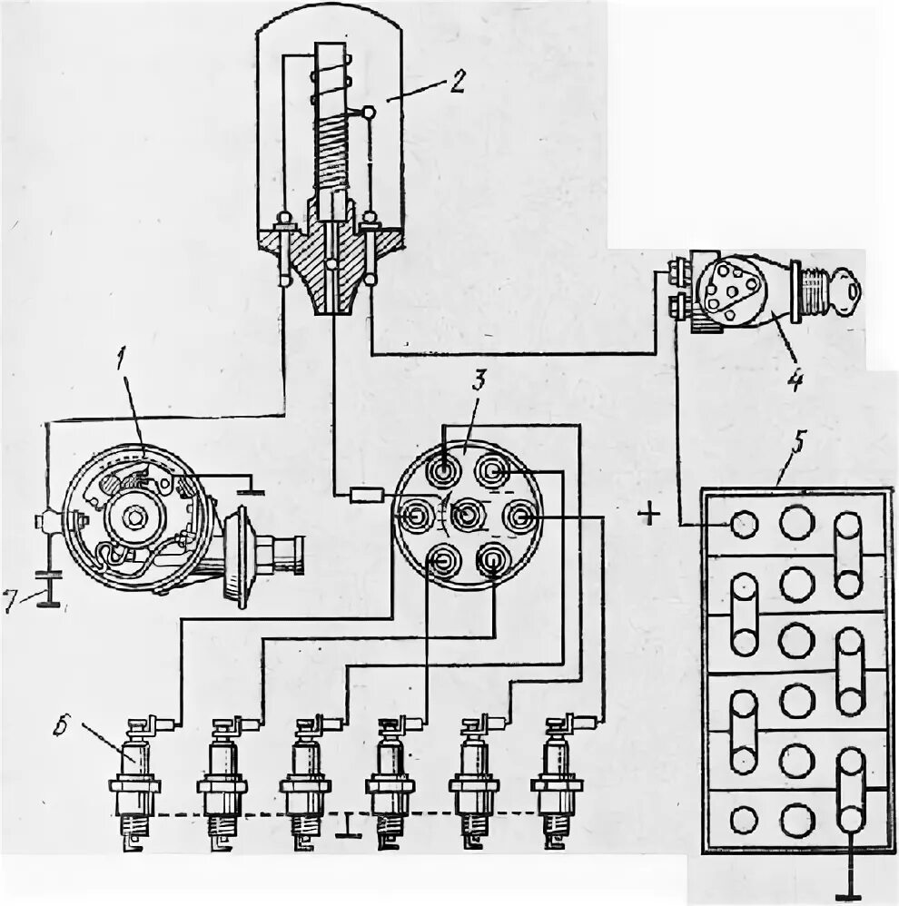 Подключение катушки газ 52 Газ 52 электрическая схема - фото