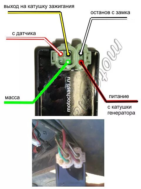 Подключение катушки зажигания альфа Коммутатор на 4-тактные китайские скутеры 50-150cc 139QMB, 157QMJ - купить в инт