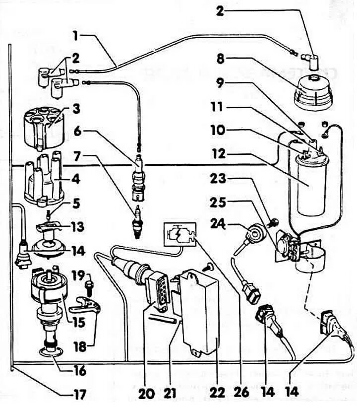 Подключение катушки зажигания ауди 80 VEZ ignition system (Audi 80 B3, 1986-1991 / Power unit / Ignition system) AudiM