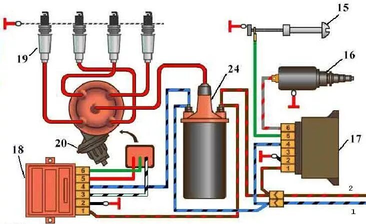 Подключение катушки зажигания бесконтактное БСЗ трамблер - Москвич 2141, 2 л, 1994 года тюнинг DRIVE2