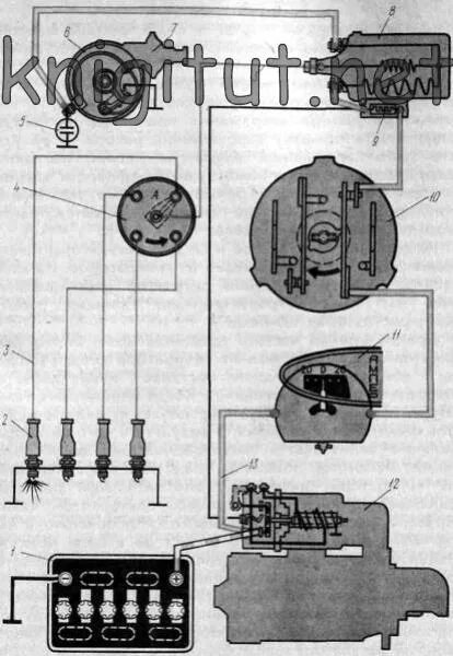 Подключение катушки зажигания газ 52 схема Система зажигания легкового автомобиля.