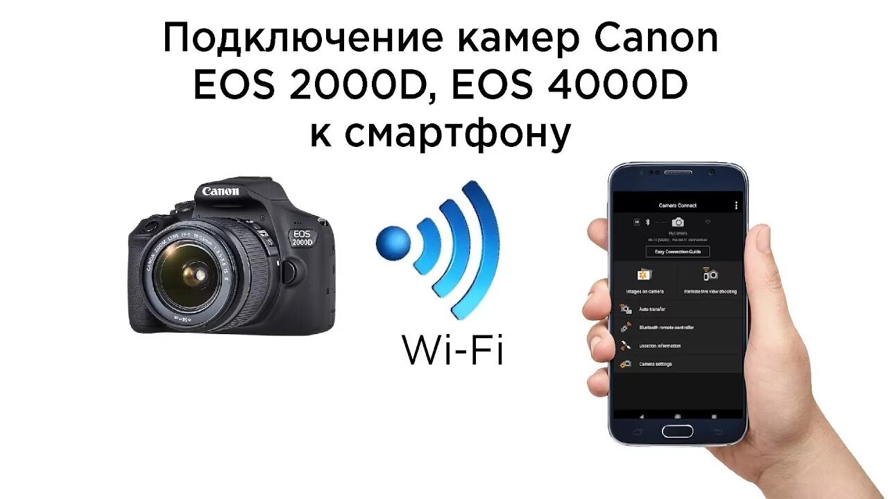 Подключение кэнон к телефону Подключение камер Canon EOS 2000D, 4000D к смартфону по Wi-Fi (Android, iPhone) 