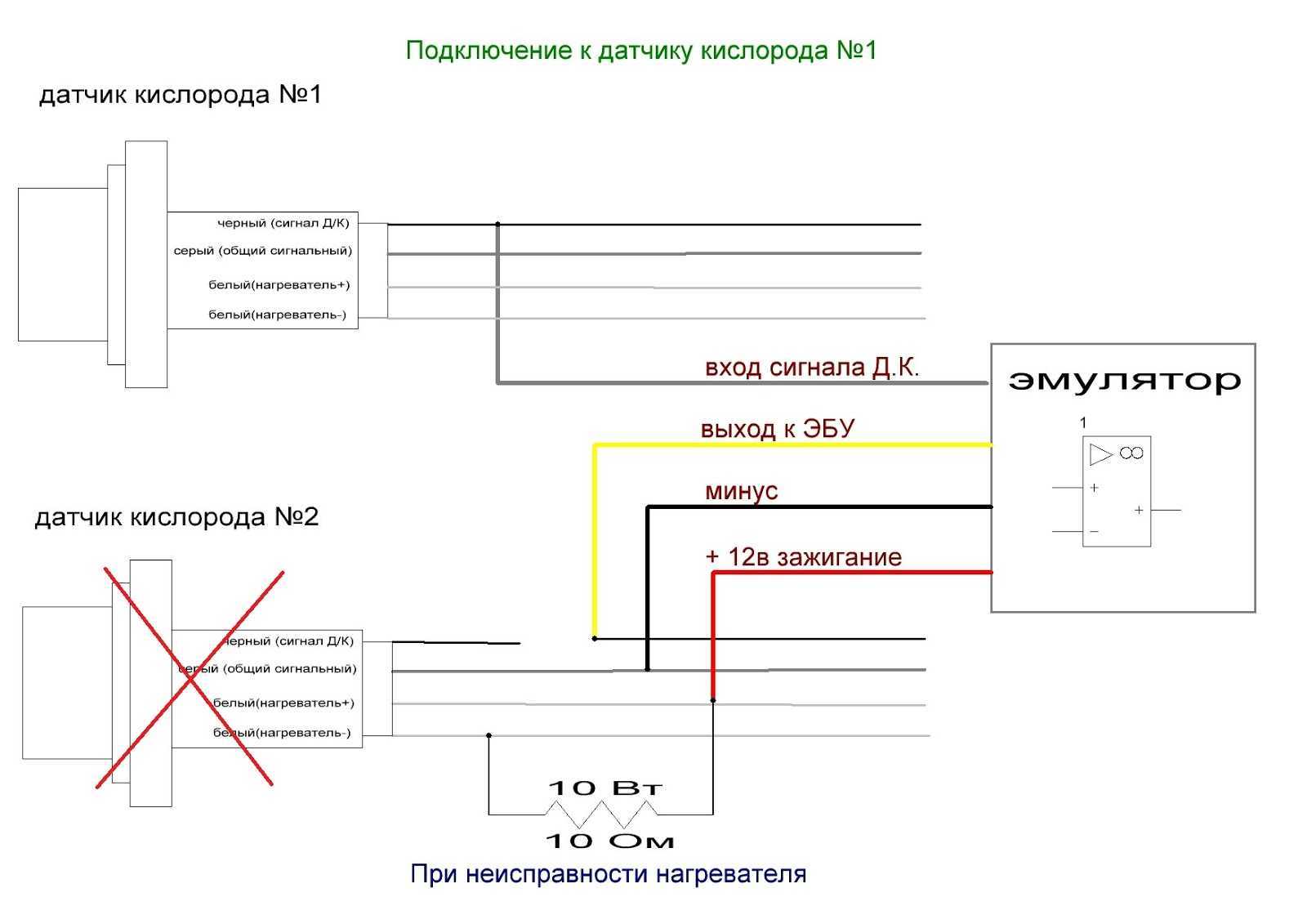 Подключение кислородных датчиков 3vz fe Датчик кислорода подключение