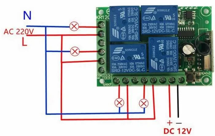 Подключение китайских реле Дистанционное управление на 4 канала - САРАТОВ РАДИОДЕТАЛИ 988544