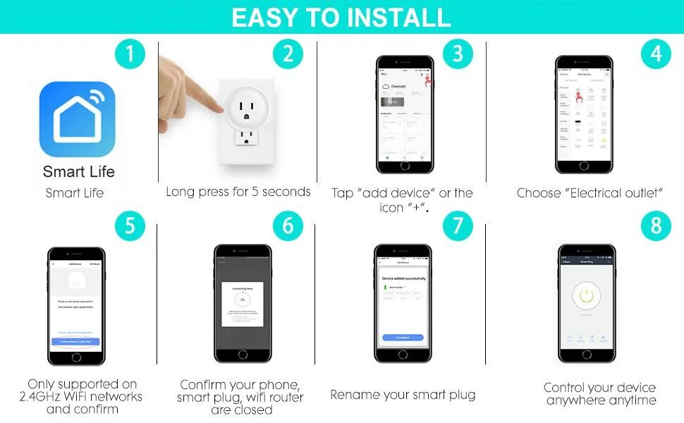 Подключение kitfort 552 1 к smart life Alexa Smart Plugs 2 Pack - Wireless 2.4G WiFi Outlet Controlled by Smart Life Tu