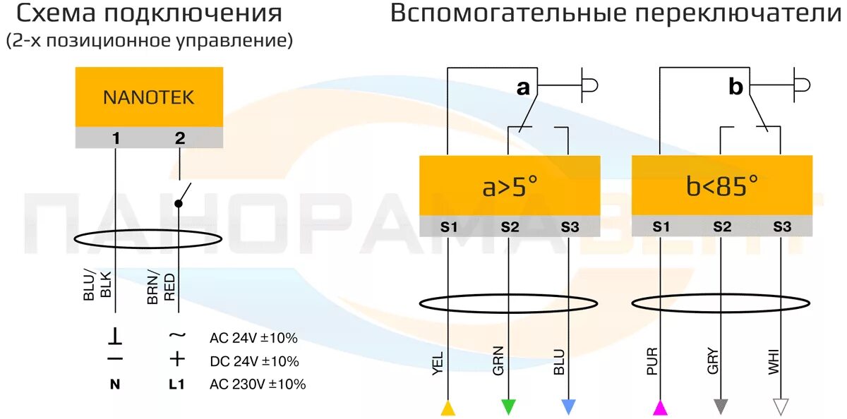 Подключение клапана ble230 10 Электропривод Nanotek BLF 230B 3 3Нм/230В с пружиной купить