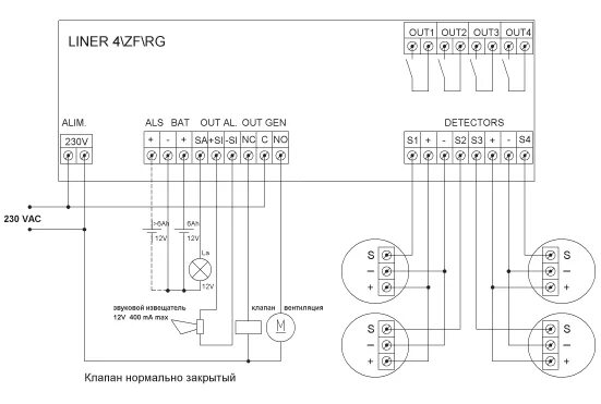 Подключение клапана к мду 1 r3 Блок управления и сигнализации (БУС) B30-LINEAR4/RG купить, цена в интернет мага