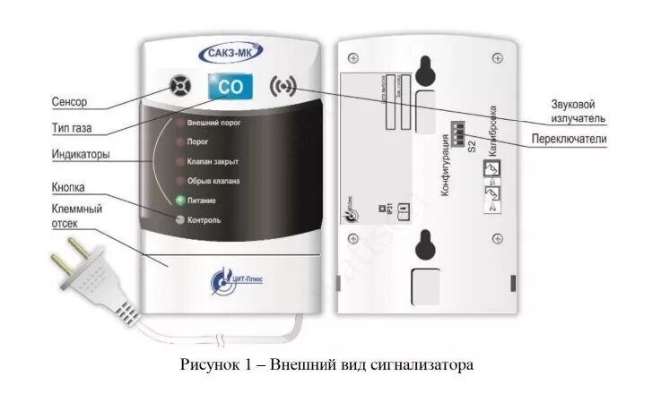 Подключение клапану сз 1 и сз 2 ЦИТ Сигнализатор загазованности по оксиду углерода СЗ-2-2В, СО 20/100 мг/м2 для 