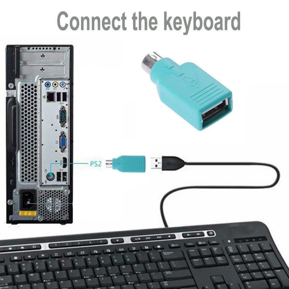 Подключение клавиатуры через usb Male for PS2 to USB Female Adapter Converter Keyboard Mouse Mice Connector UK eB