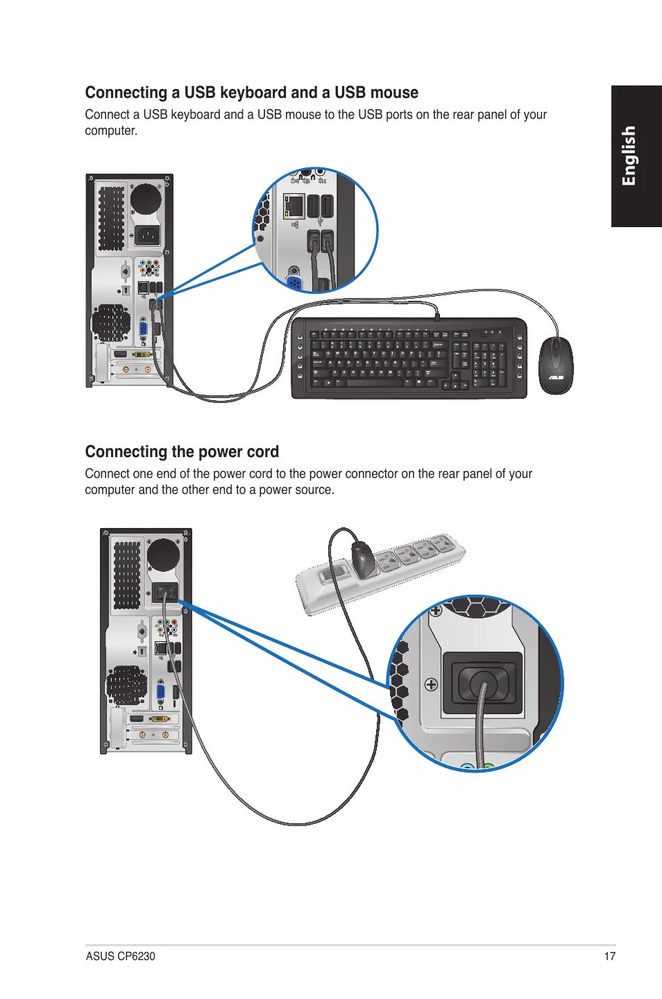 Подключение клавиатуры и мыши к компьютеру Asus CP6230: Instruction manual and user guide, Chapter 1: getting started, Welc