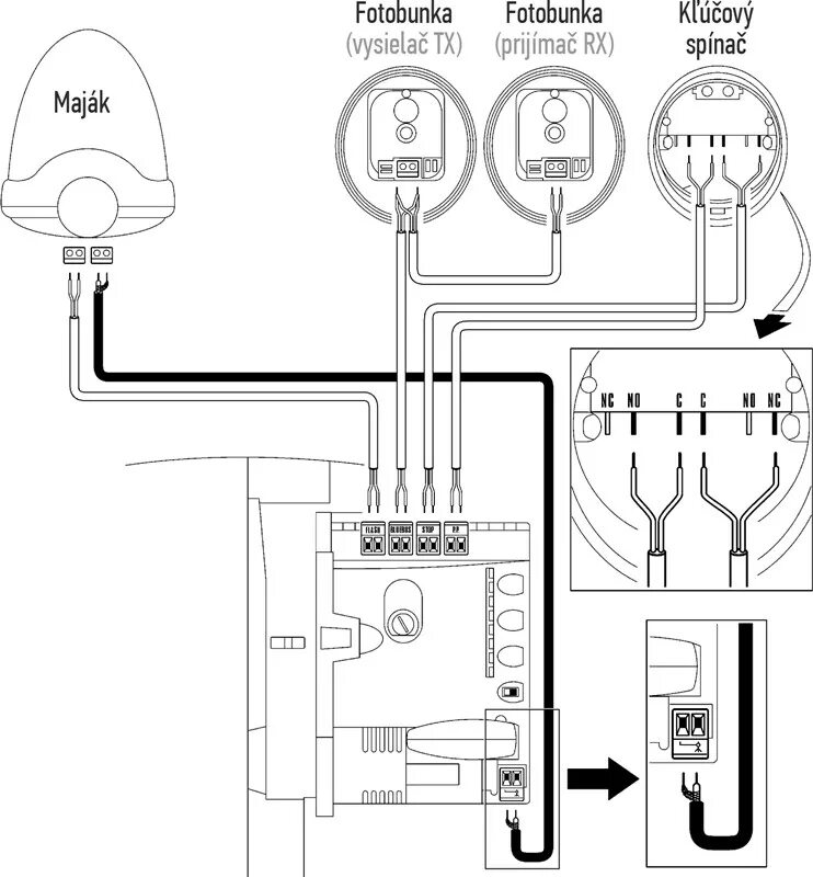 Подключение ключ кнопки nice NICE SNA2 - náhradná riadiaca jednotka pre pohony NICE Spinbus SN6021