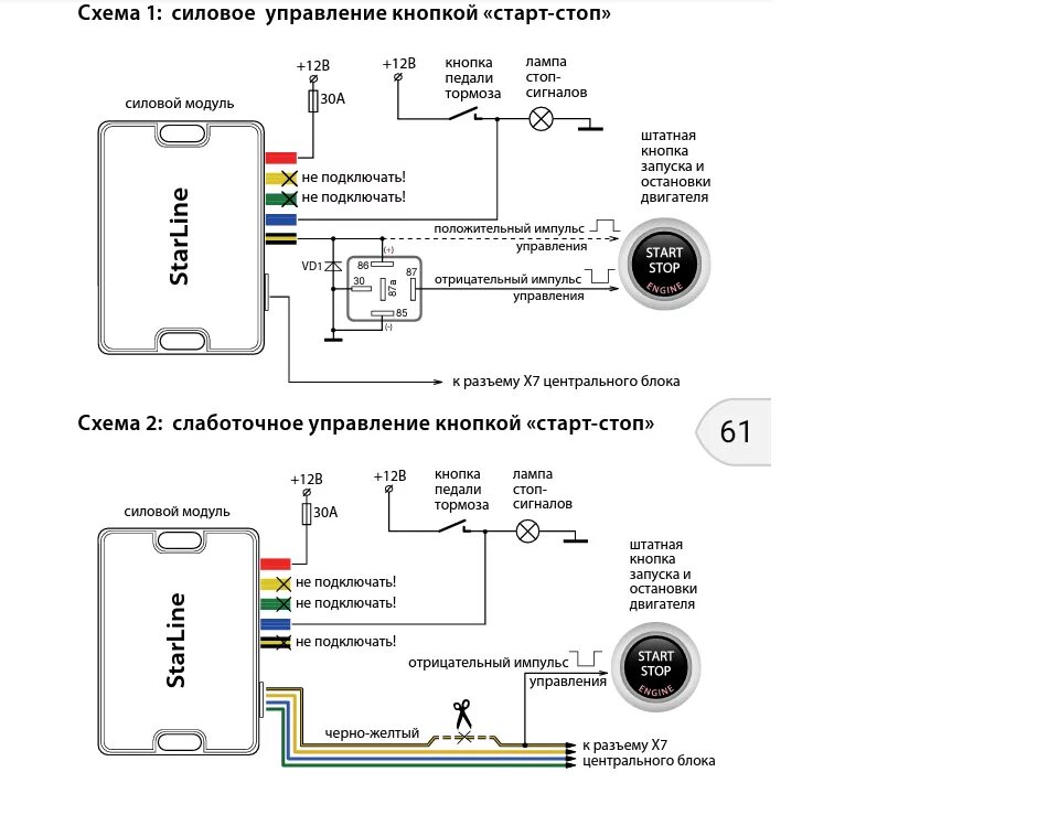 Подключение кнопка старт стоп к сигнализация Автозапуск А93 2CAN+2LIN на Kia Cerato 2013 кнопка Стар-Стоп как . / Самостоятел