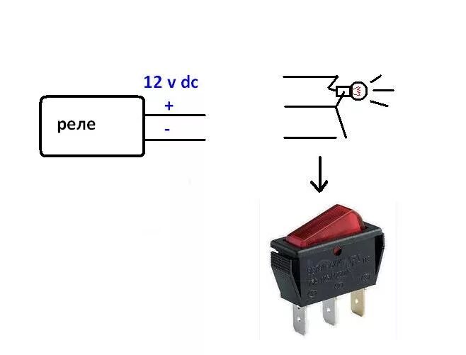 Подключение кнопки 3 контакта 12v Форум РадиоКот * Просмотр темы - Как подключить выключатель (схема)