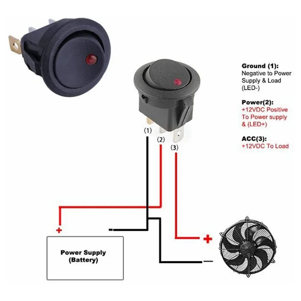 Подключение кнопки 3 контакта 12v 12 шт., круглые тумблерсветодиодный светодиодные переключатели, 3 контакта, 12 В