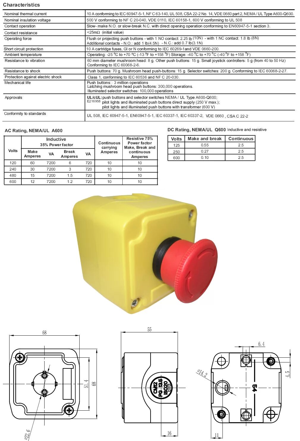 Подключение кнопки аварийного отключения SUNS CSP2201-ET02 Emergency Stop 2NC Control Station XALK174F XALK178F - Industr