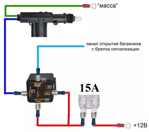 Подключение кнопки багажника Запись № 5. Открытие багажника с брелка сигнализации - ЗАЗ Chance, 1,3 л, 2010 г