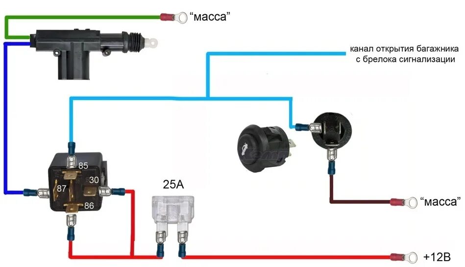 Подключение кнопки багажника через реле Купить Кнопка багажника 2110-2112 Интернет магазин автозапчастей SV-PARTS