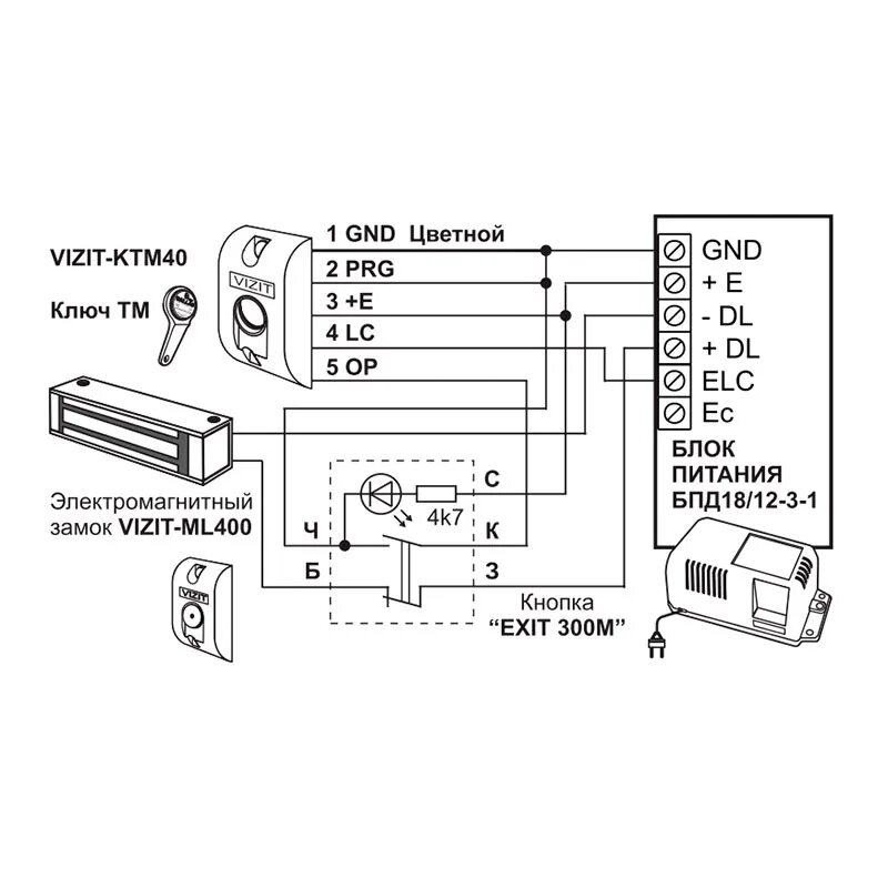 Подключение кнопки домофона схема EXIT 300M VIZIT кнопка управления выходом купить в Санкт-Петербурге, низкие цены