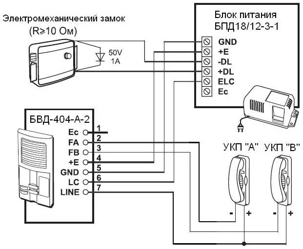 Подключение кнопки домофона схема Источник питания VIZIT БПД 18/12-3-1 ⚡ - купить с доставкой по России в Сатро-Па