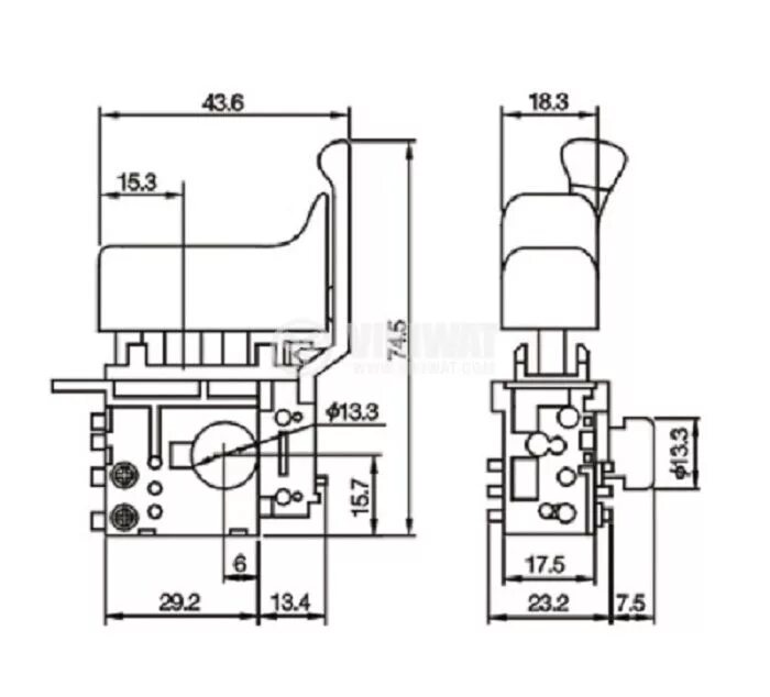 Подключение кнопки fa2 4 Circuit breaker (switch) for power hand tools with reverse and speed regulator F