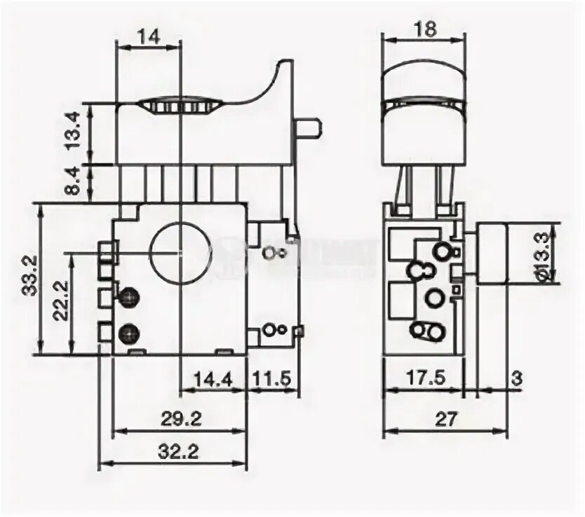 Подключение кнопки fa2 4 Circuit breaker (switch) for power hand tools FA2-6/1BEK 6 A/250 VAC