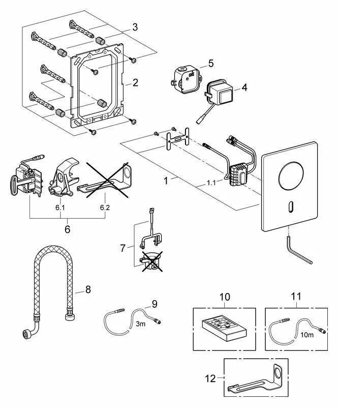 Подключение кнопки grohe GROHE Urinal-IR-Elektronik Tectron Skate 37421 Aufputz Batterie 6V verchromt 374