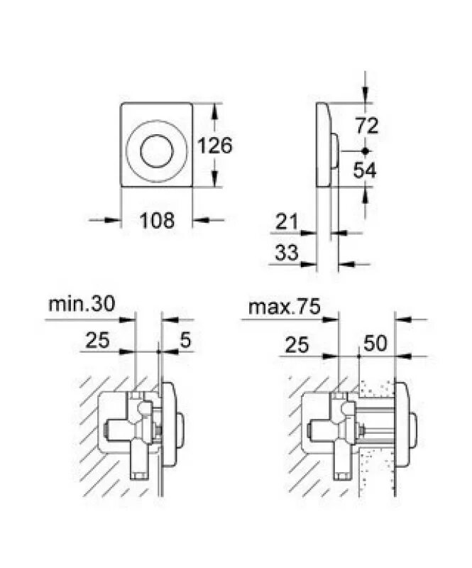 Подключение кнопки grohe GROHE Накладная панель из нержавеющей стали - 37019000, Германия продаем по лучш