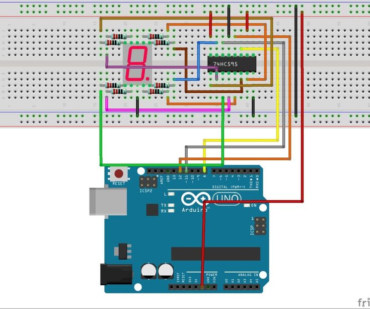 Подключение кнопки к ардуино 74HC595 With Arduino Uno R3 Arduino, Arduino circuit, Arduino board