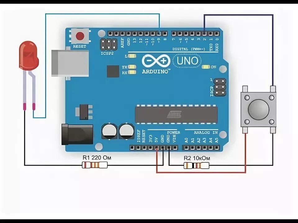 Подключение кнопки к ардуино Урок 5 Подключение кнопки к Arduino - YouTube