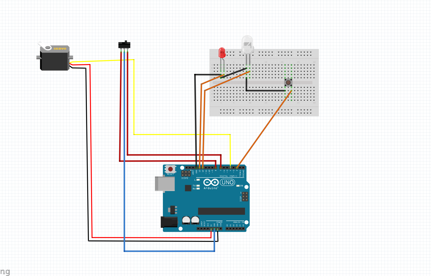 Подключение кнопки к ардуино arduino uno - How do I set a continuous servo to turn on until a switch is flick