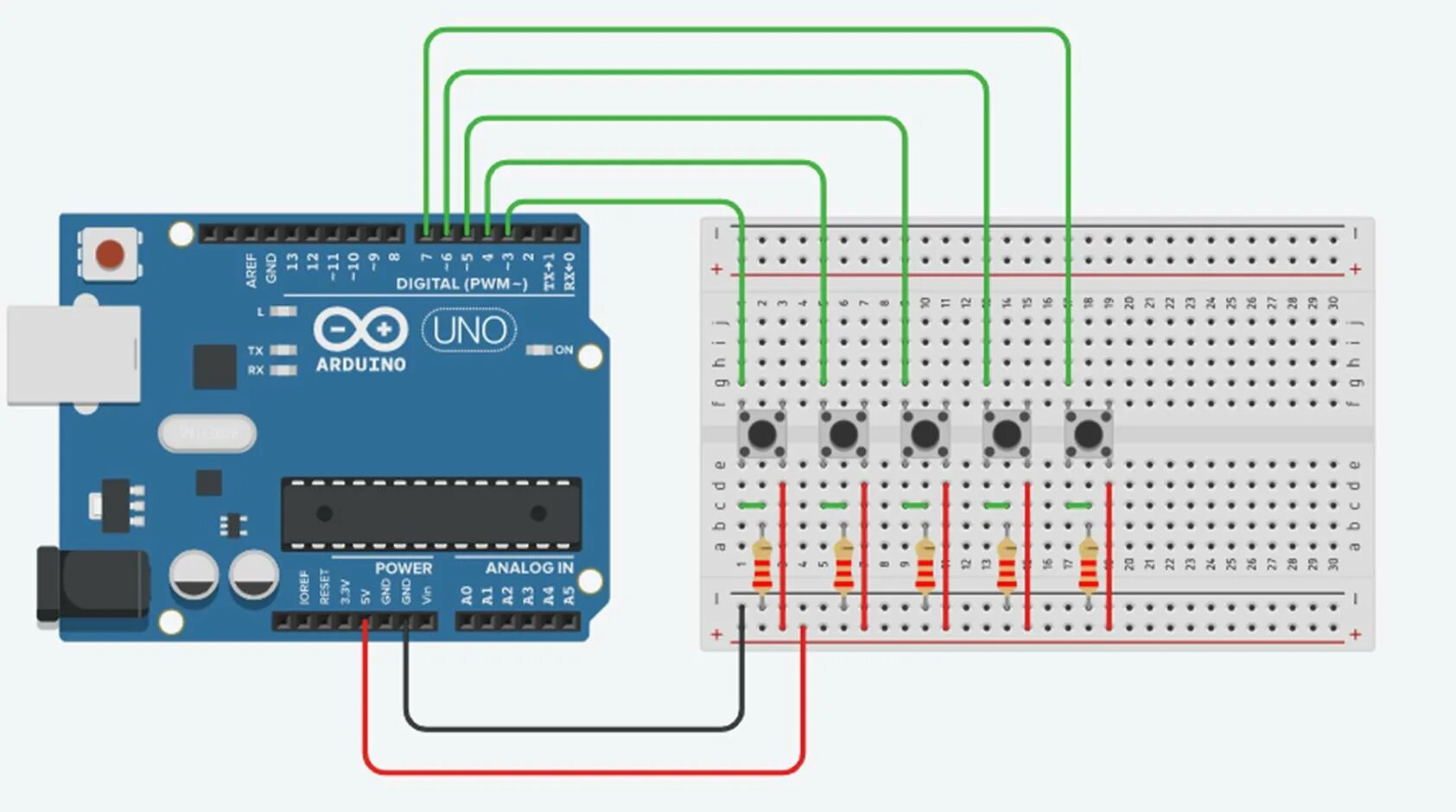 Подключение кнопки к ардуино Multiple Push Buttons on One Arduino Input - The DIY Life