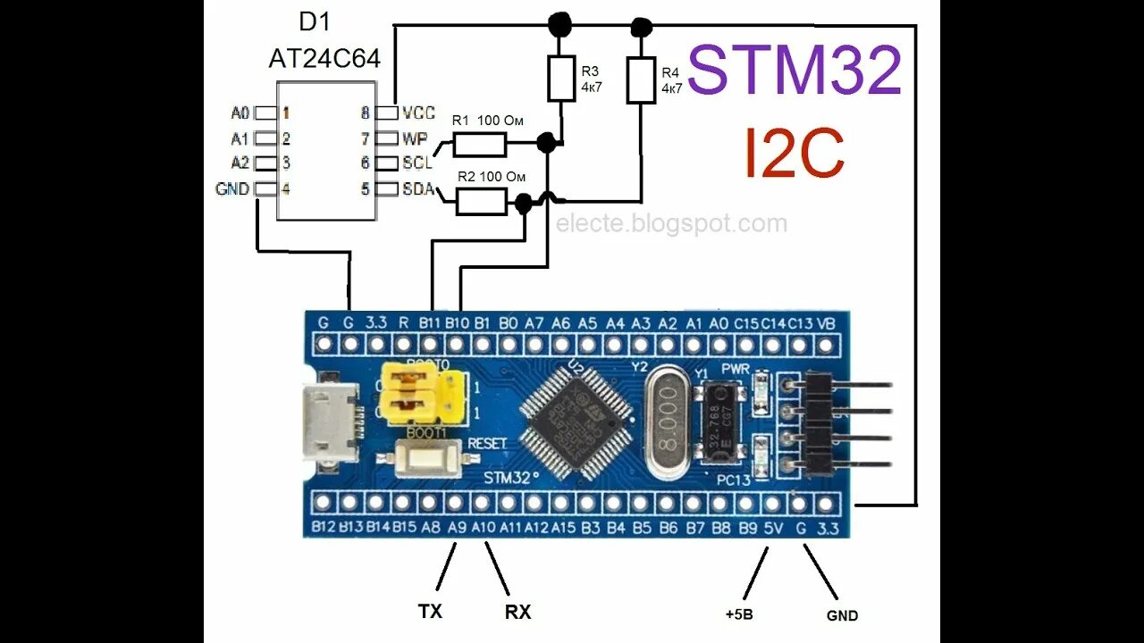 Подключение кнопки к stm32 Связь STM32 c EEPROM по I2C на Си и CMSIS - YouTube