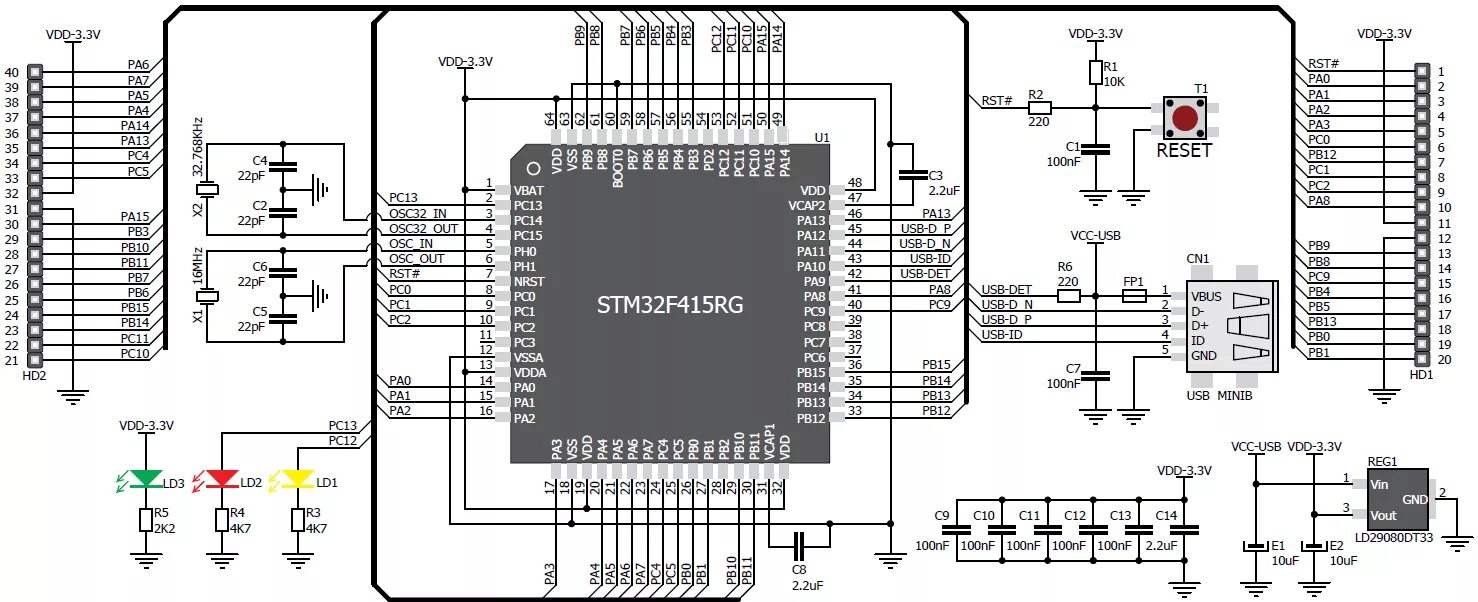 Подключение кнопки к stm32 LibStock - MINI-M4 STM32 Board Examples