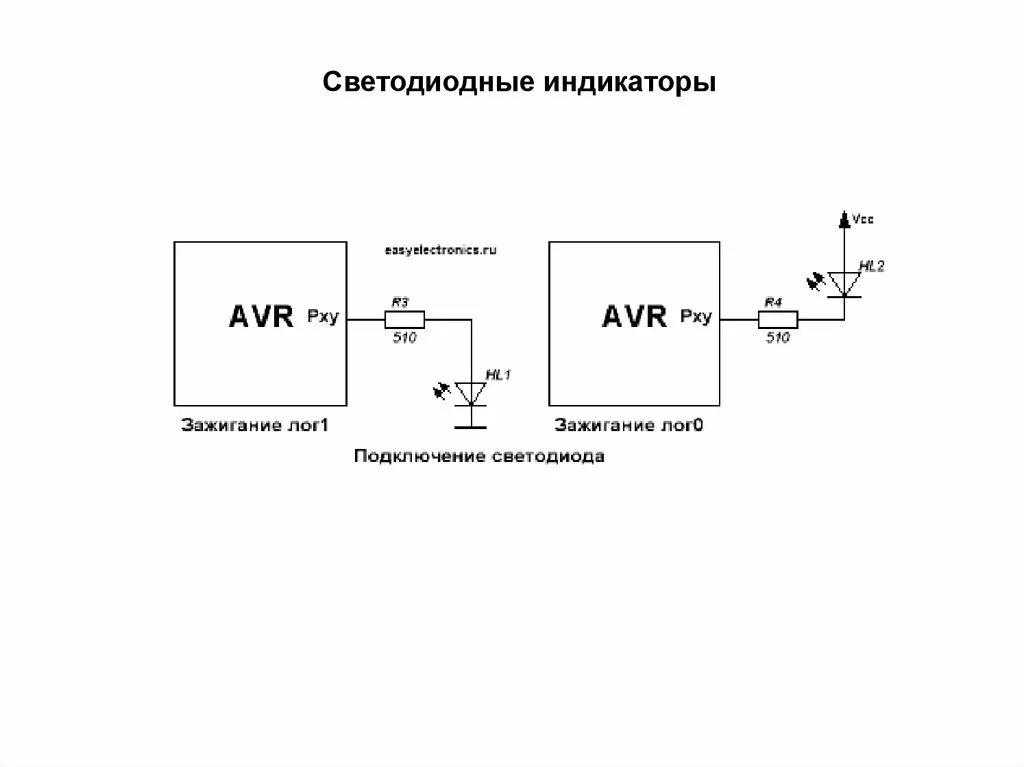 Подключение кнопки к светодиоду Подключение типовых узлов ввода/вывода для однокристальных микроконтроллеров - п