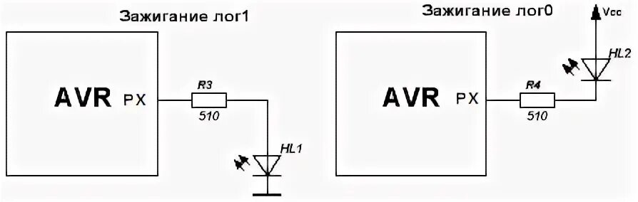 Подключение кнопки к светодиоду Подключение светодиодов к микроконтроллеру AVR