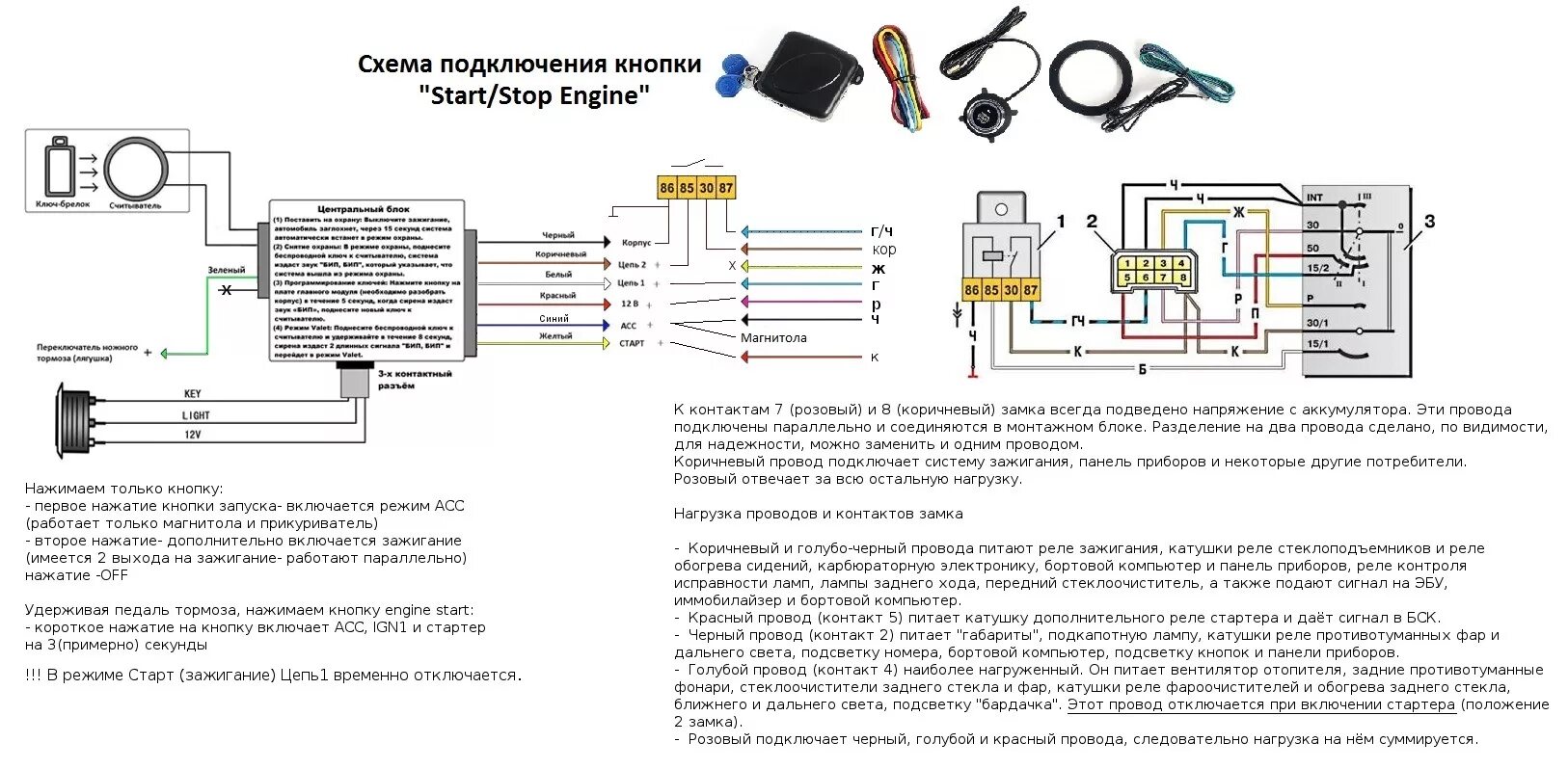 Подключение кнопки к замку зажигания Кнопка Start/stop engine - Lada 2109, 1,5 л, 1988 года тюнинг DRIVE2