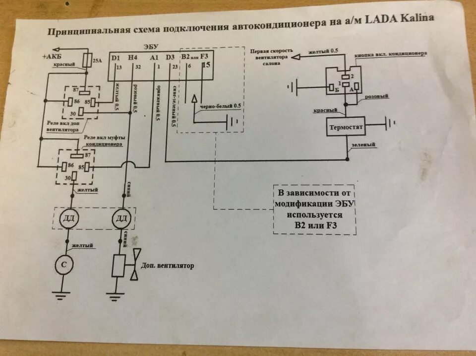 Подключение кнопки кондиционера Кондер - Lada Калина универсал, 1,6 л, 2012 года другое DRIVE2