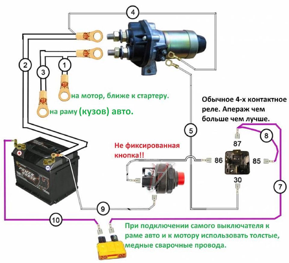 Подключение кнопки масса камаз Включатель массы 24В 50А / Модернизация и усовершенствование агрегатов / Техноло