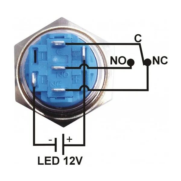 Подключение кнопки nc no Przycisk monostabilny PBS-34B-R