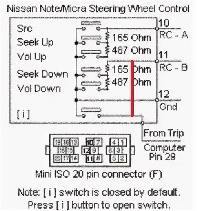 Подключение кнопки nissan Установка кнопок на руль Енота и дружба с Kenwood - Nissan Note (1G), 1,4 л, 201