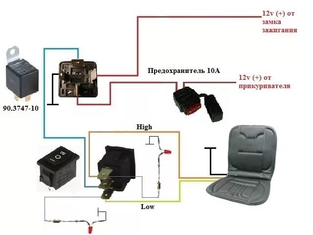 Подключение кнопки обогрева сидений Вкорячиваем подогрев сидений от Jeep Commander 06-10:-)) - BMW 3 series (E36), 1