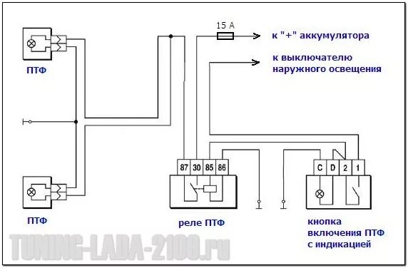 Подключение кнопки противотуманных фар ваз 2114 Противотуманки в воздухозаборник - Lada 2115, 1,6 л, 2011 года электроника DRIVE