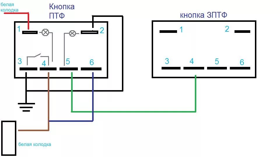 Подключение кнопки противотуманок с подсветкой Правильное подключение кнопки ПТФ - Hyundai Accent (2G), 1,5 л, 2006 года электр