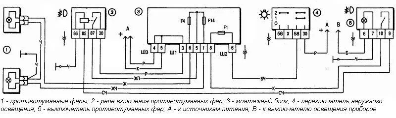 Подключение кнопки птф 2110 Схема подключения противотуманных фар ВАЗ 2110-2112 заводская - DRIVE2