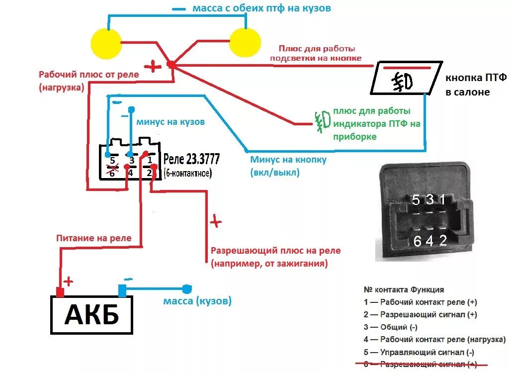 Подключение кнопки птф № 14_Самостоятельная установка протвотуманных фар и кнопки включения. - Lada Ves