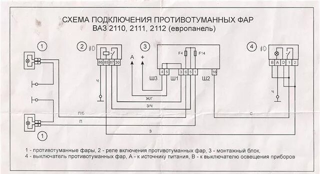 Подключение кнопки птф калина 1 Установка ПТФ на 2110 - Bogdan 21104, 1,6 л, 2013 года электроника DRIVE2