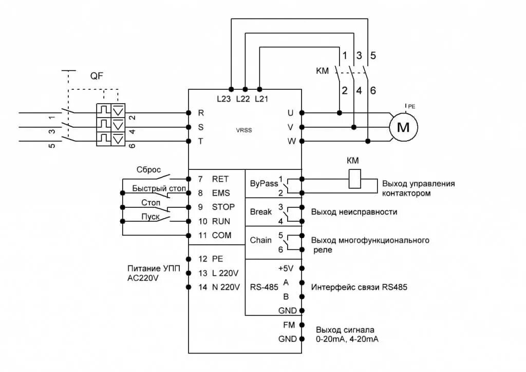 Подключение кнопки пуск стоп к частотному преобразователю Устройство плавного пуска VRSS купить в Иркутске
