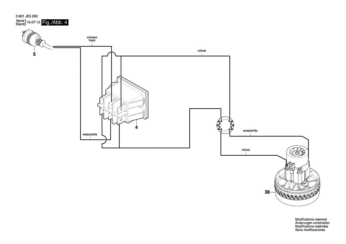 Подключение кнопки пылесоса Запчасти для универсального пылесоса Bosch GAS 15 230 V 3601JE5000, деталировка 