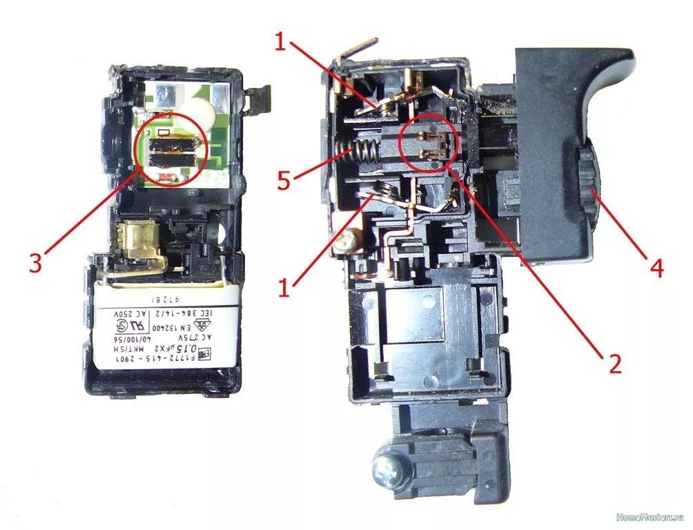 Подключение кнопки регулятора оборотов Кнопка дрели Bosch, кто-нибудь разбирал? Помогите собрать! Инструмент и оборудов