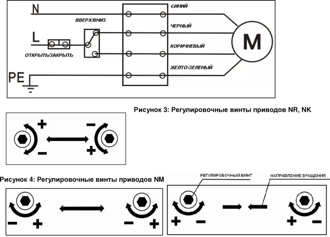 Подключение кнопки рольставни Инструкция по двигателю AN-MOTORS для рольставен. Схема подключения, настройка, 